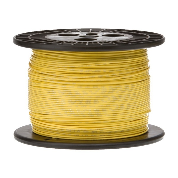 Remington Industries 24 AWG Gauge Stranded Hook Up Wire, 500 ft Length, Yellow, 0.0201" Diameter, UL1007, 300 Volts 24UL1007STRYEL500